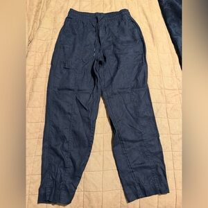 Athleta Black Ankle Linen Pants